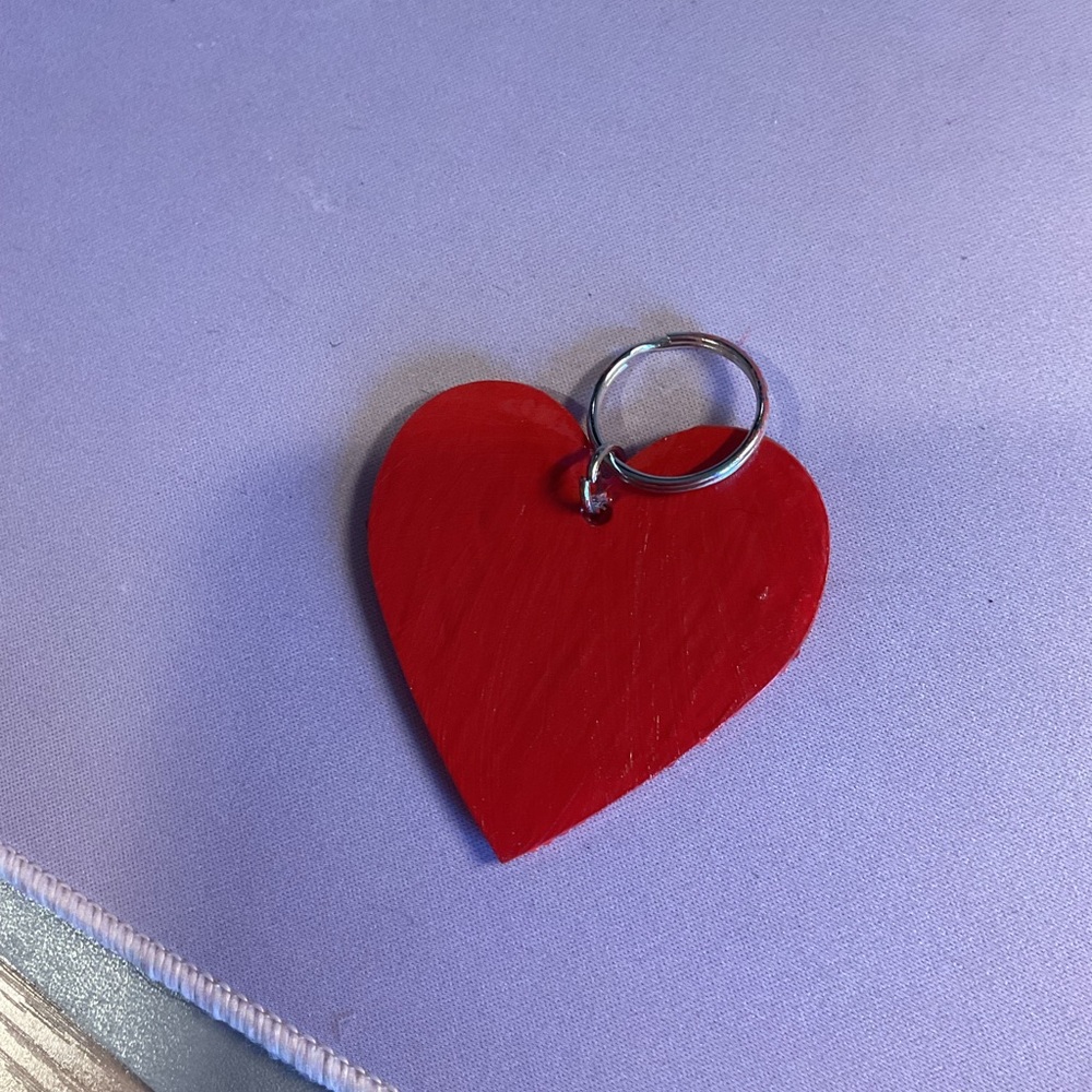 Handmade Heart Diamond Art painted Keychain | Bag Charm - Picture 2 of 2